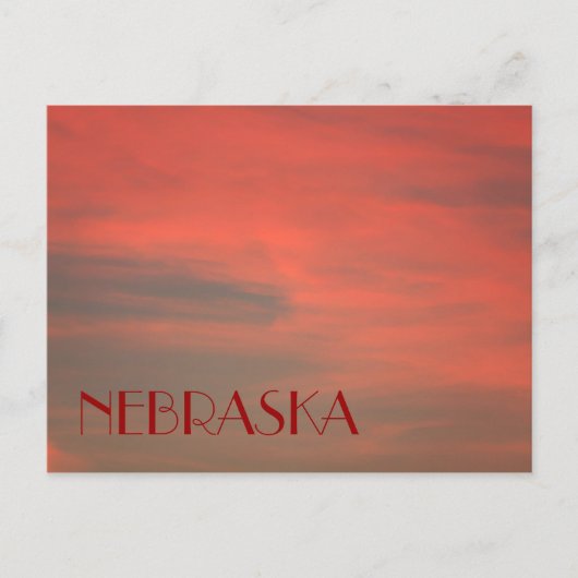 NEBRASKA Red Sky Postcard Postkarte (Vorderseite)