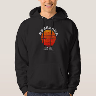 Nebraska Retro Sunset Vintag Sports Ne Hoodie