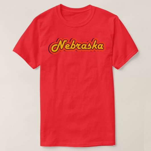 Nebraska Retro Text Vereinte Staaten T-Shirt (Design vorne)