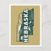 Nebraska Retro Travel Design Iconic US Staaten Postkarte (Vorderseite)