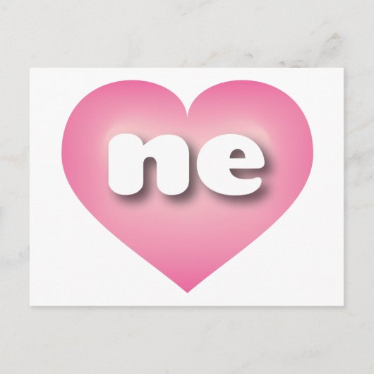 Nebraska rosafarbenes Herz - I Liebe ne Postkarte (Vorderseite)