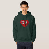 Nebraska Rotes Herz - I Liebe NE Hoodie (Vorne ganz)