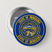 Nebraska Round Emblem Button (Vorne & Hinten)