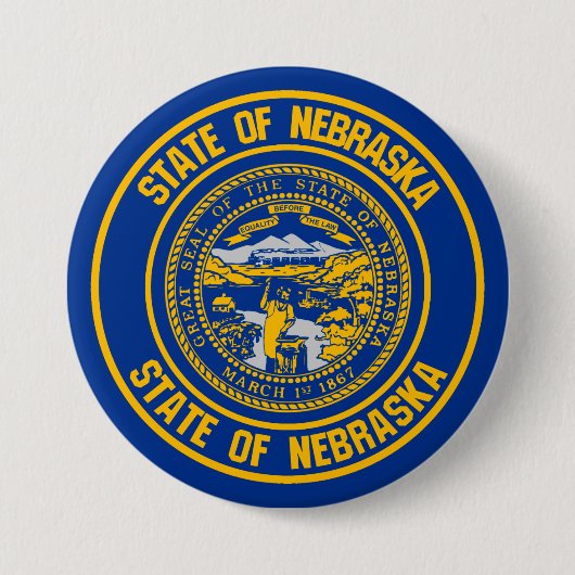 Nebraska Round Emblem Button (Vorderseite)