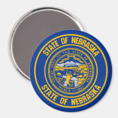 Nebraska Round Emblem Magnet (Vorderseite/Rückseite)