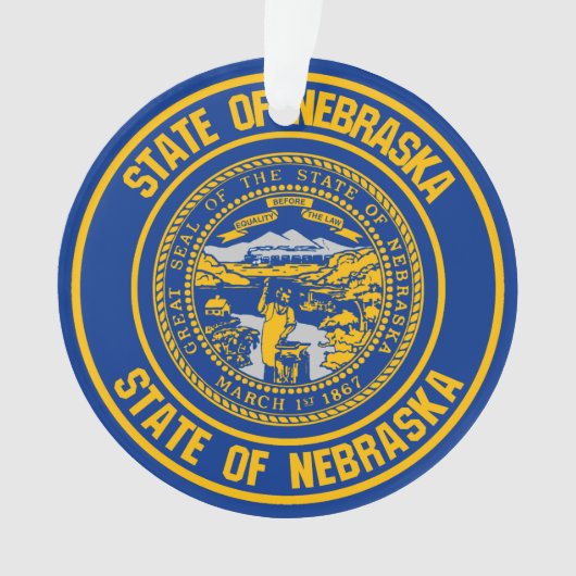 Nebraska Round Emblem Ornament (Vorderseite)