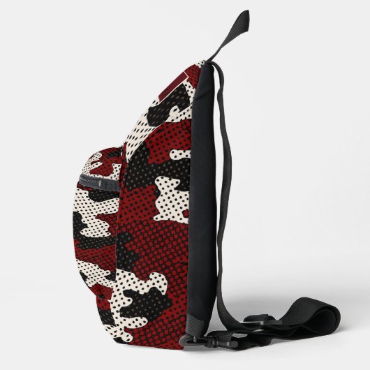 Nebraska Scarlet & Cream Cornfield Camo Crossbody Bag (Rechts)