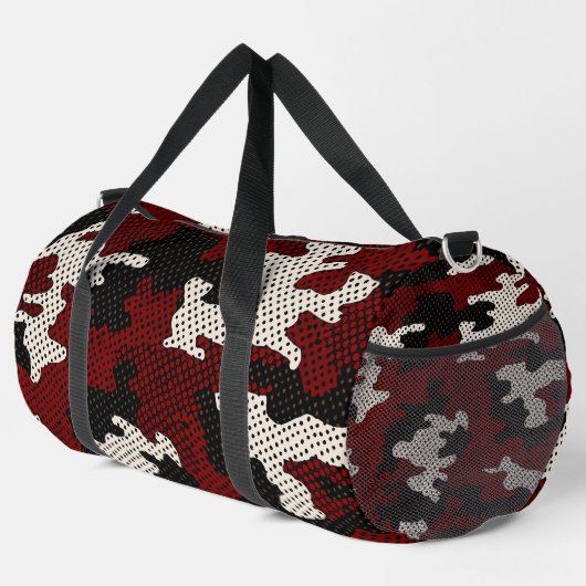 Nebraska Scarlet & Cream Cornfield Camo  Duffle Bag (Rechte Ecke)