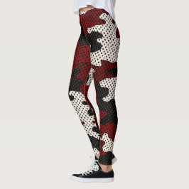 Nebraska Scarlet & Cream Cornfield Camo  Leggings