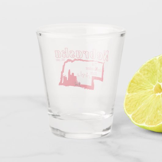 Nebraska-Schnapsglas Schnapsglas (Rückseite)