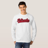 Nebraska-Script-Logo | Retro Red Staatsstolz T-Shirt (Vorne ganz)