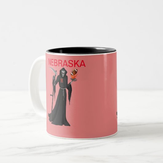 Nebraska-Sensenmann Zweifarbige Tasse (Vorderseite Links)
