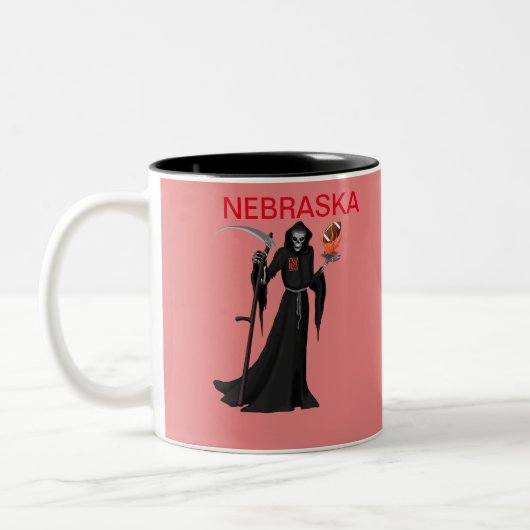 Nebraska-Sensenmann Zweifarbige Tasse (Links)