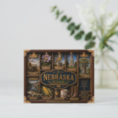 Nebraska Shadow Box 3D Figurine Staat Postkarte (Stehend Vorderseite)