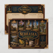 Nebraska Shadow Box 3D Figurine Staat Postkarte (Vorne/Hinten)