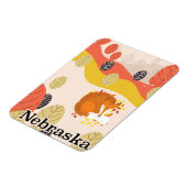 Nebraska Sleeping Fox Vintage Reiseplakat Magnet (Linke Seite)