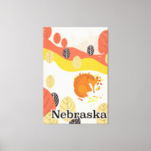 Nebraska Sleeping Fox Vintage-Reiseposter Leinwanddruck