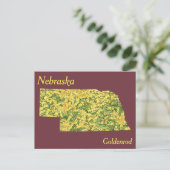 Nebraska Staat Blume Collage Map Postkarte (Stehend Vorderseite)