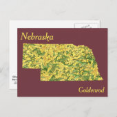 Nebraska Staat Blume Collage Map Postkarte (Vorne/Hinten)