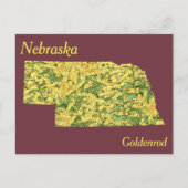 Nebraska Staat Blume Collage Map Postkarte (Vorderseite)