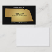 Nebraska Staat Business Card Metallic Gold Visitenkarte (Vorne/Hinten)