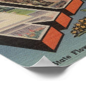 Nebraska (Staat Hauptstadt/Blume) Poster (Ecke)