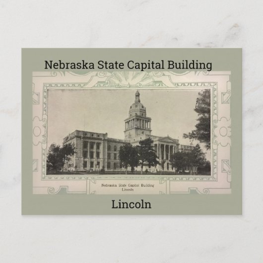 Nebraska Staat Hauptstadt Gebäude Postkarte (Vorderseite)