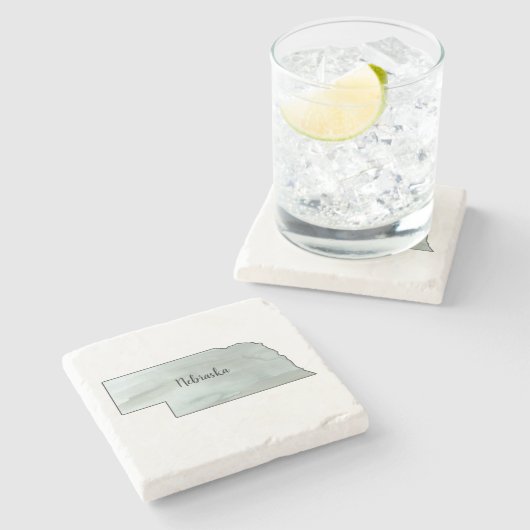 Nebraska Staat Illustration Steinuntersetzer (Seitenansicht)