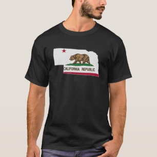 NEBRASKA STAAT MAP CALIFORNIA CA Flag Roots Men Wo T-Shirt