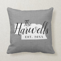 Nebraska Staat Monogram Kissen