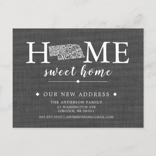 NEBRASKA Staat Moving Announcement Post Card Ankündigungspostkarte (Vorderseite)