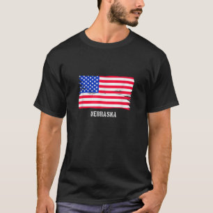 Nebraska Staat Vintag USA Flag T-Shirt