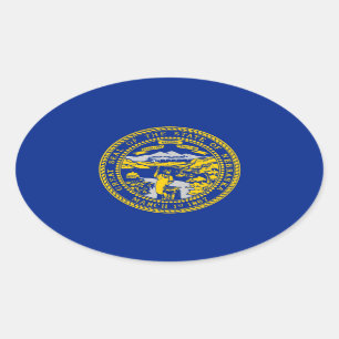 Nebraska-Staats-Flaggen-Entwurf Ovaler Aufkleber
