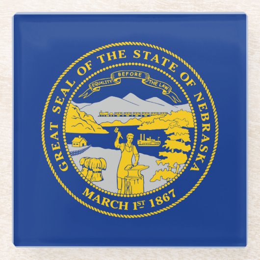 Nebraska Staatsflagge Glasuntersetzer (Vorderseite)