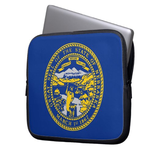 Nebraska-Staatsflagge Laptopschutzhülle (Vorderseite Links)