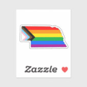 Nebraska Staatsstolz LGBTQ-Fortschrittsstolz Aufkleber (Blatt)