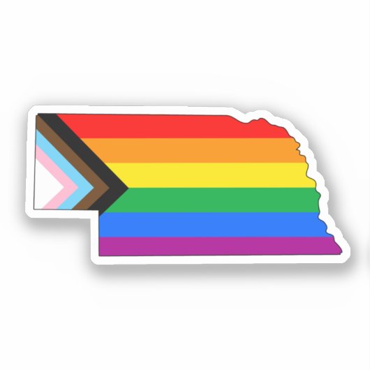 Nebraska Staatsstolz LGBTQ-Fortschrittsstolz Aufkleber (Vorderseite)