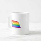 Nebraska Staatsstolz LGBTQ-Fortschrittsstolz Kaffeetasse (Vorderseite Links)