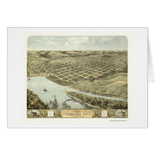 Nebraska-Stadt, panoramische Karte Nes - 1868
