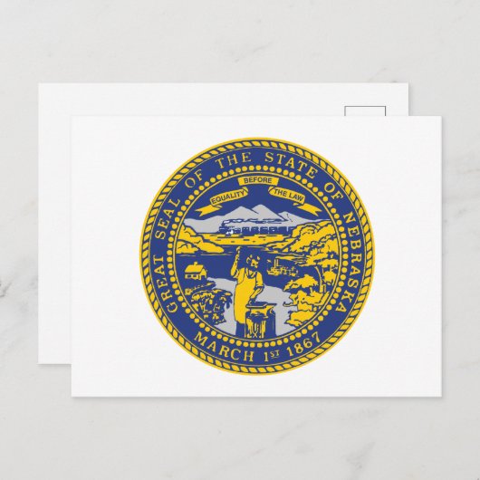 Nebraska State Flag Cornhusker State Seal Postkarte (Vorne/Hinten)