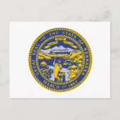 Nebraska State Flag Cornhusker State Seal Postkarte (Vorderseite)