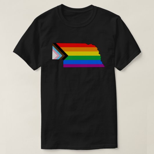 Nebraska State Pride LGBTQ Progress Pride T-Shirt (Design vorne)