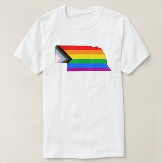 Nebraska State Pride LGBTQ Progress Pride T-Shirt (Design vorne)