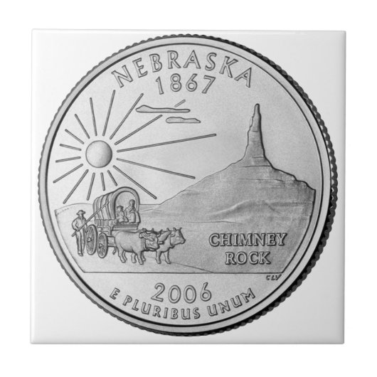 Nebraska-State-Vierteldollar Fliese (Vorderseite)