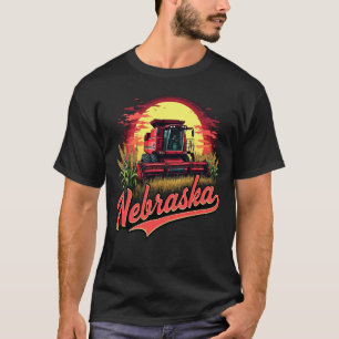 Nebraska Sunrise Farm Red Combine T-Shirt