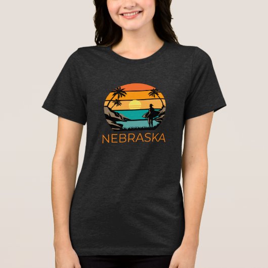 Nebraska: Surferparadies Tri-Blend Shirt (Vorderseite)