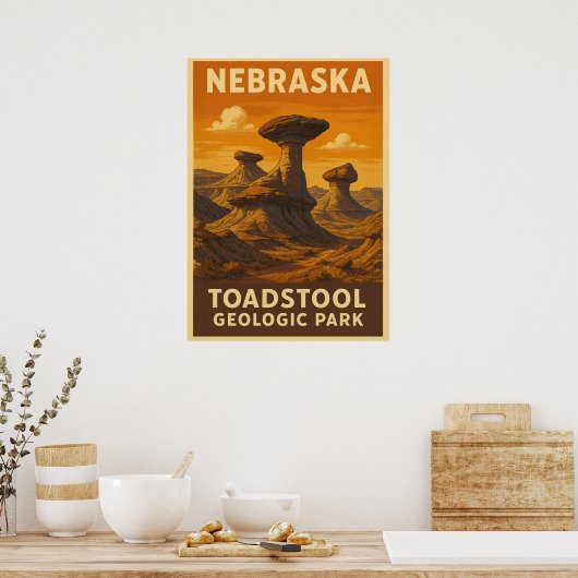 Nebraska Toadstool Geologic Park V01 Poster (Küche)