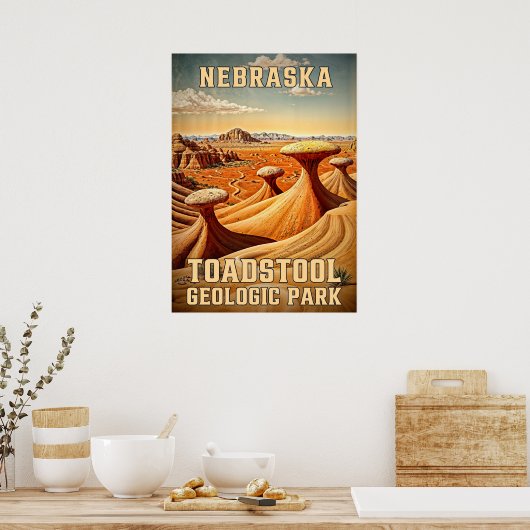 Nebraska Toadstool Geologic Park V02 Poster (Küche)