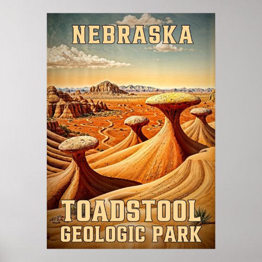 Nebraska Toadstool Geologischer Park V02 Poster (Vorne)