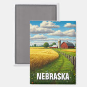Nebraska Travel Magnet (Vorderseite/Rückseite)